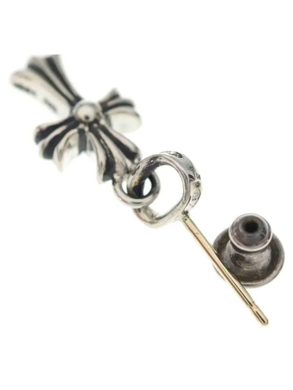 Chrome Hearts Bby Pprchn Baby Fat Pave Diamond Single Earring Silver